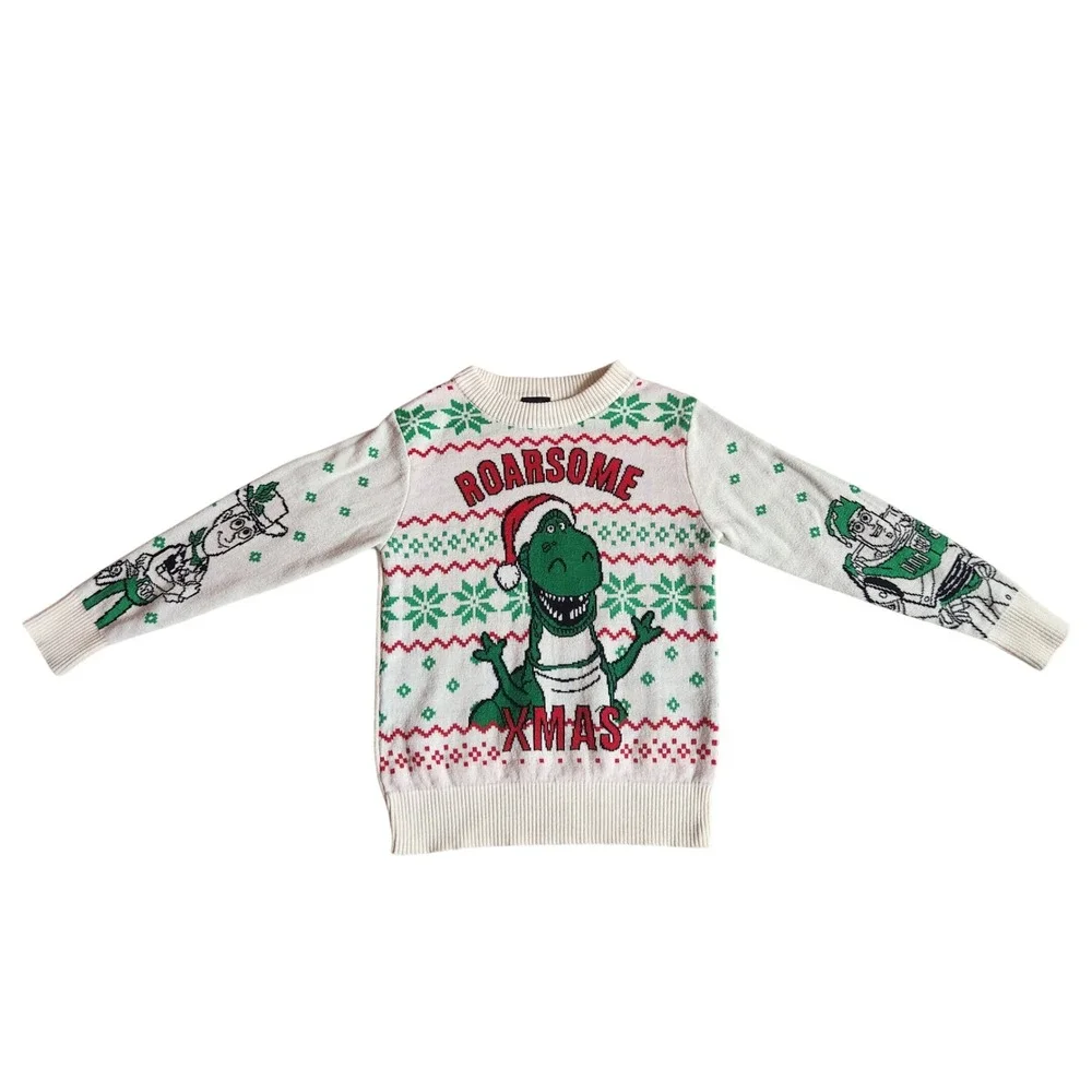 Disney Toy Story Rex Roarsome Xmas Holiday Sweater‎ Kids size 4T